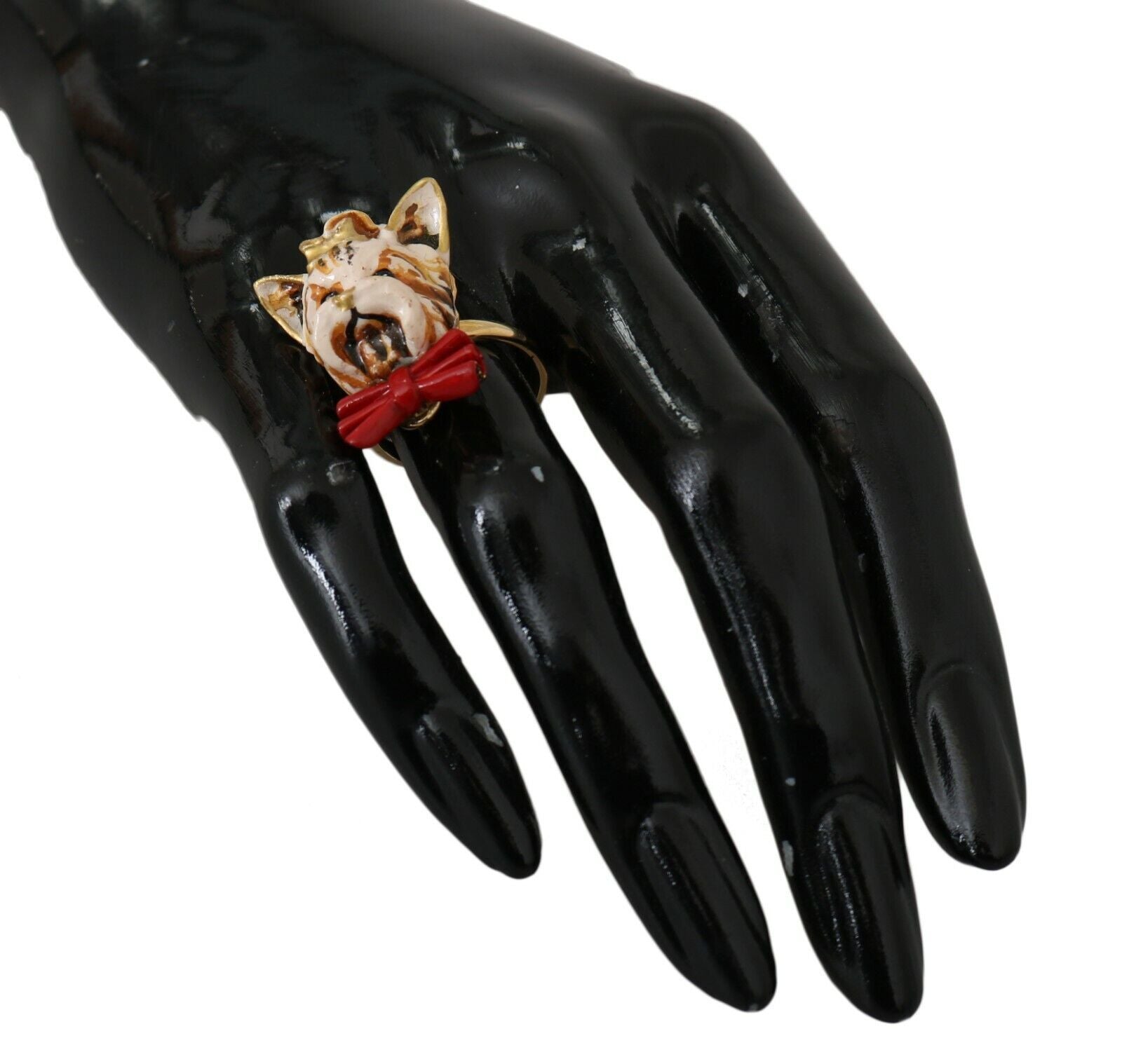 Beigefarbener Hunde-Marken-Accessoire, goldfarbener Messing-Harzring