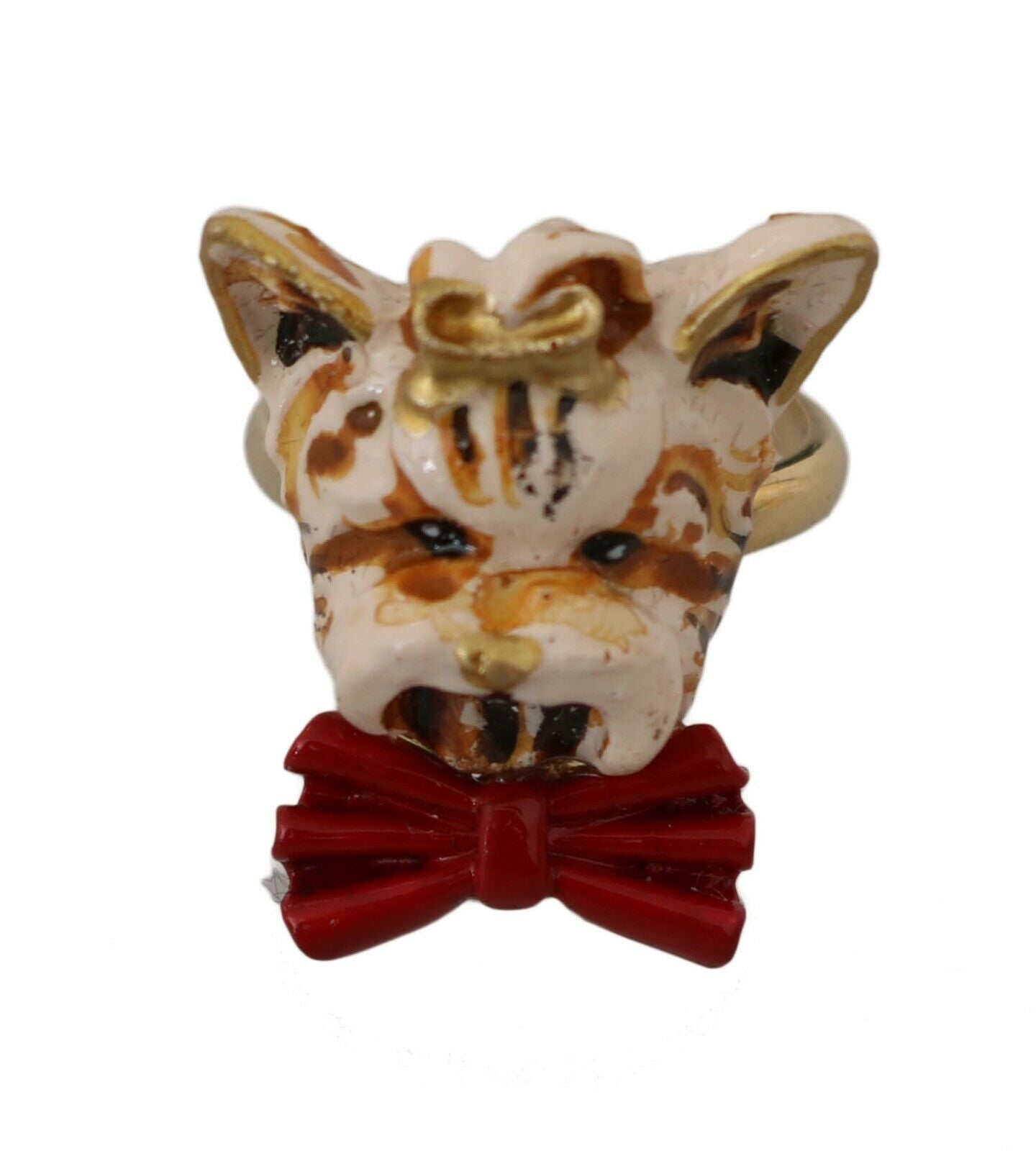 Beigefarbener Hunde-Marken-Accessoire, goldfarbener Messing-Harzring