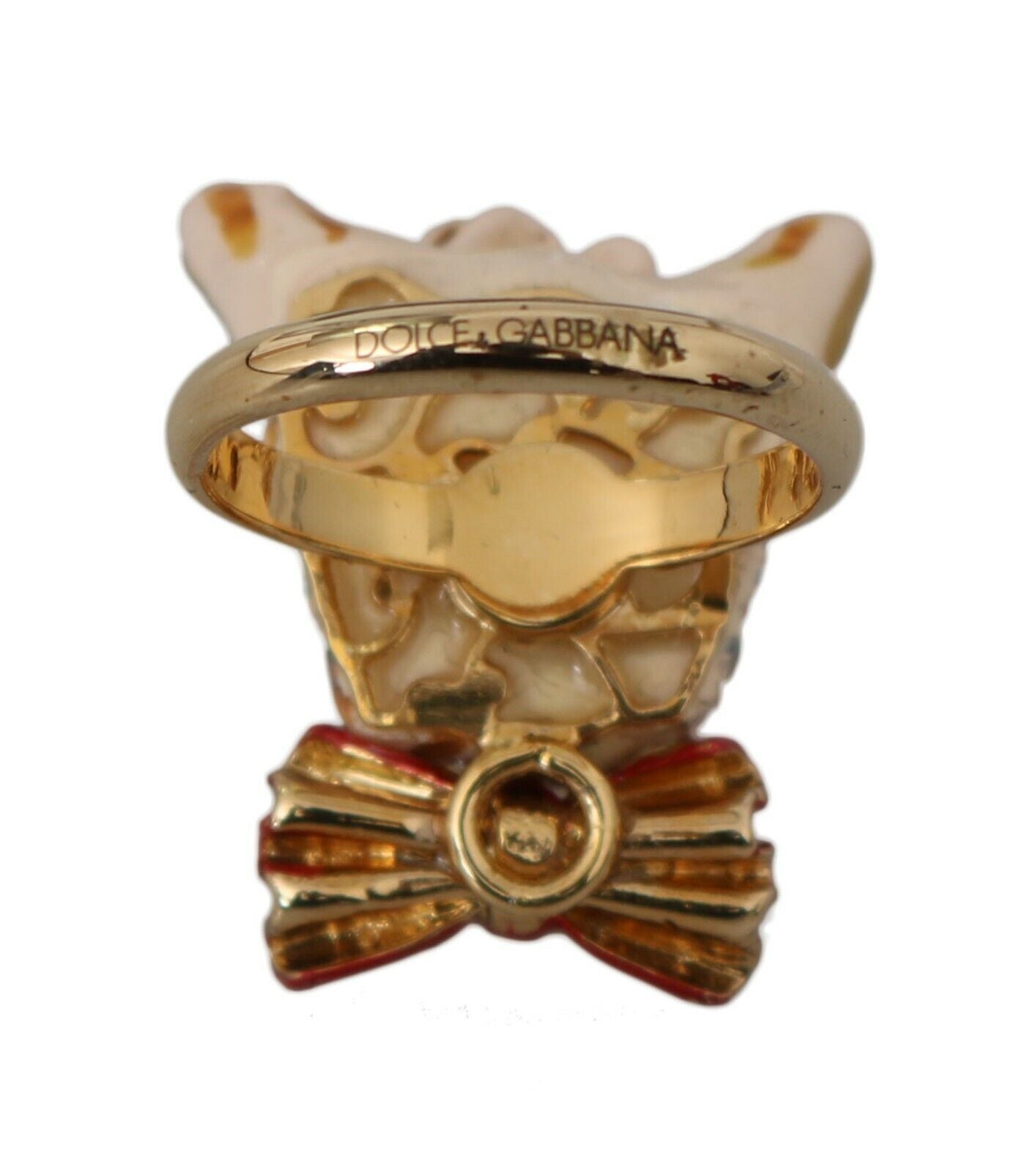 Beigefarbener Hunde-Marken-Accessoire, goldfarbener Messing-Harzring