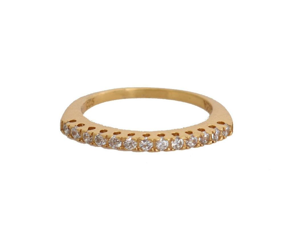 Gold Authentic Damen Klar CZ Gold 925 Silber Ring