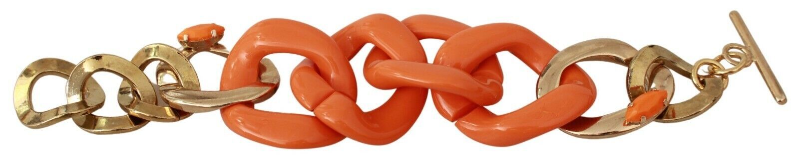 Gold-Orange-Kette Breites Messing-Kunststoff-Armband