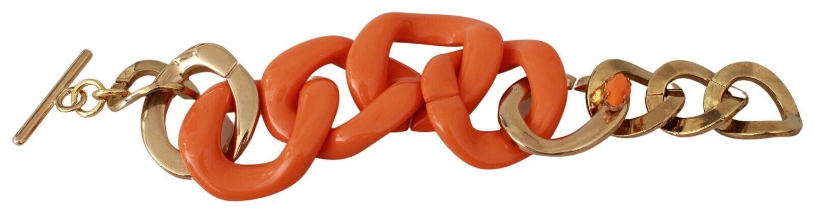 Gold-Orange-Kette Breites Messing-Kunststoff-Armband