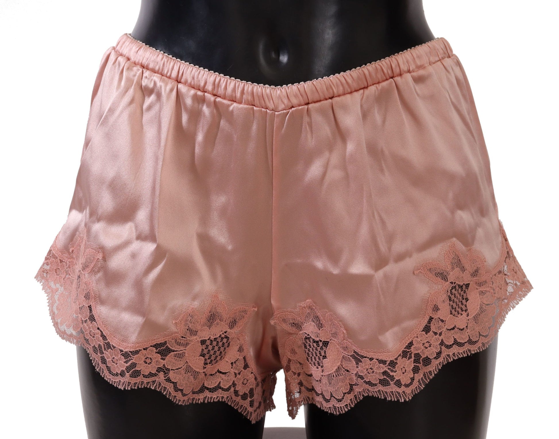 Rosa Dessous mit Blumenspitze