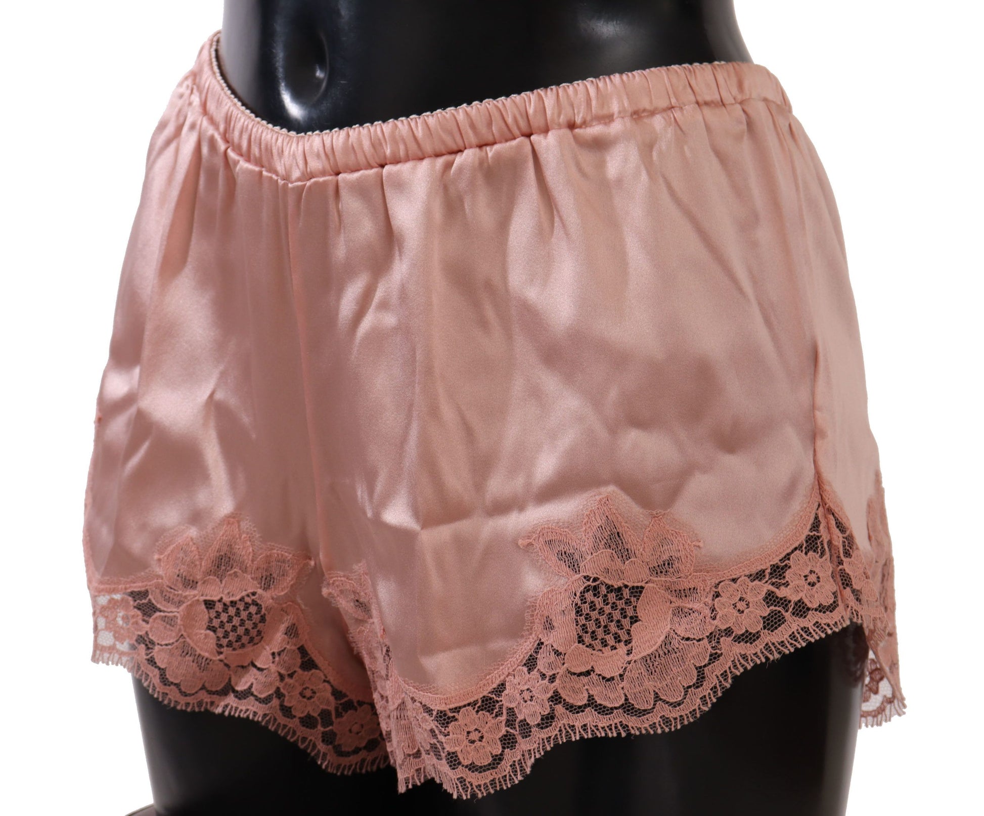 Rosa Dessous mit Blumenspitze