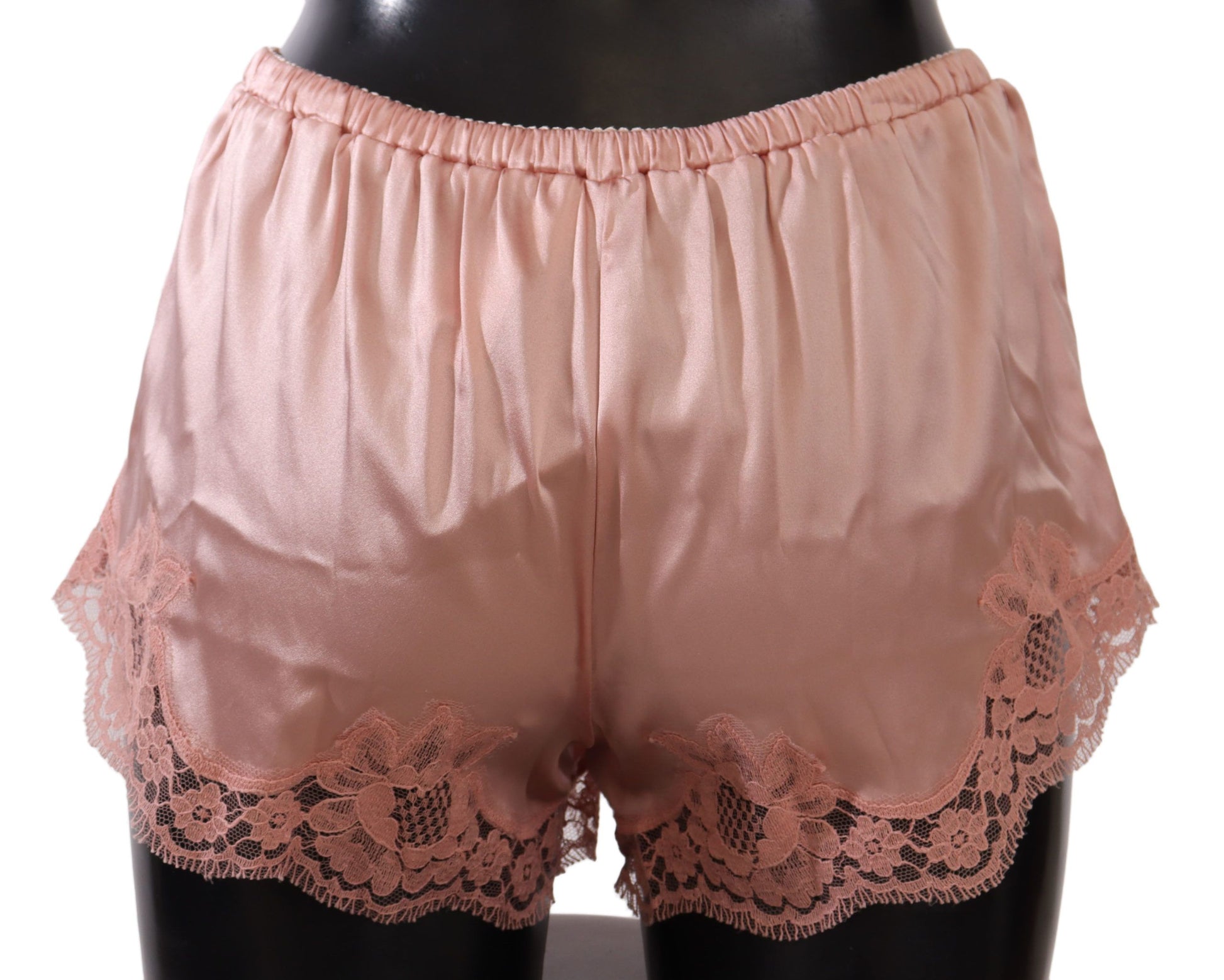 Rosa Dessous mit Blumenspitze