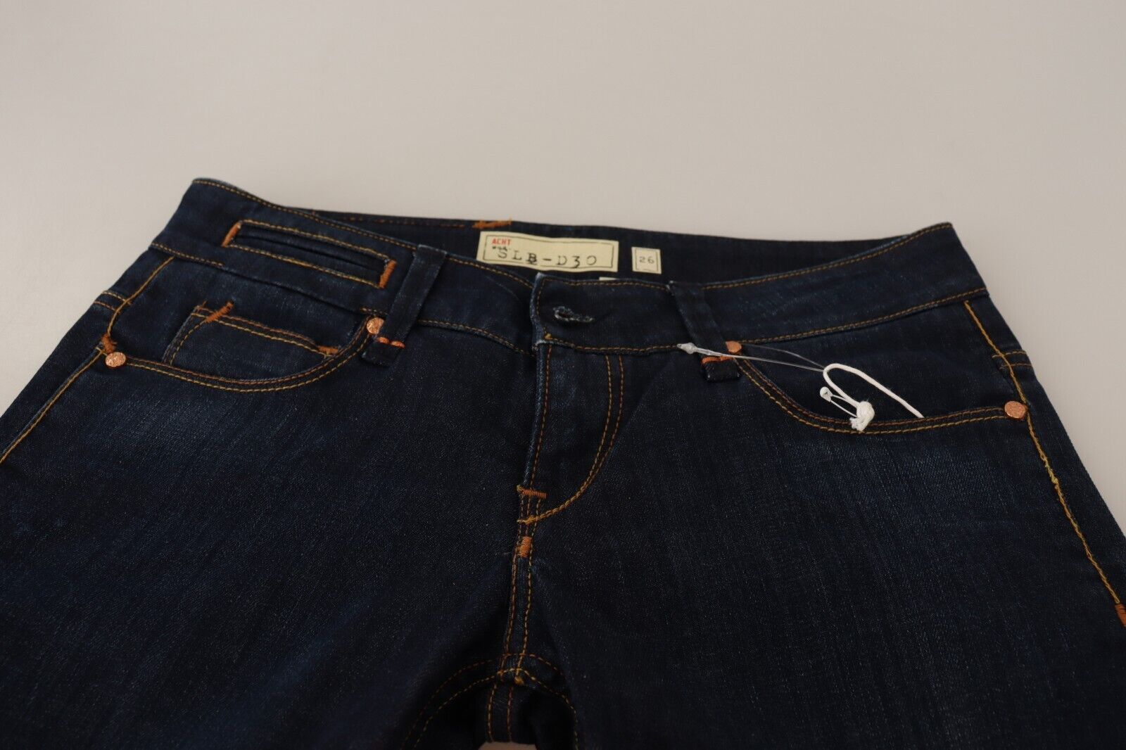 Blaue Jeans aus gewaschener Baumwolle mit niedriger Taille und Skinny-Denim für Damen