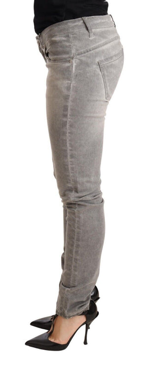 Hellgraue Jeanshose aus gewaschener Baumwolle im Slim Fit