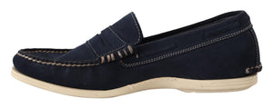 Blaue Wildleder Low Top Mokassin Loafers Casual Herrenschuhe