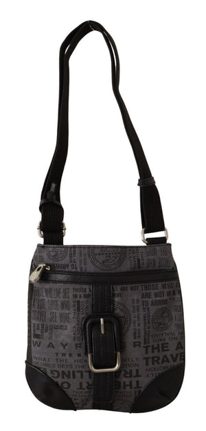 Graue Umhängetasche mit Logo-Print