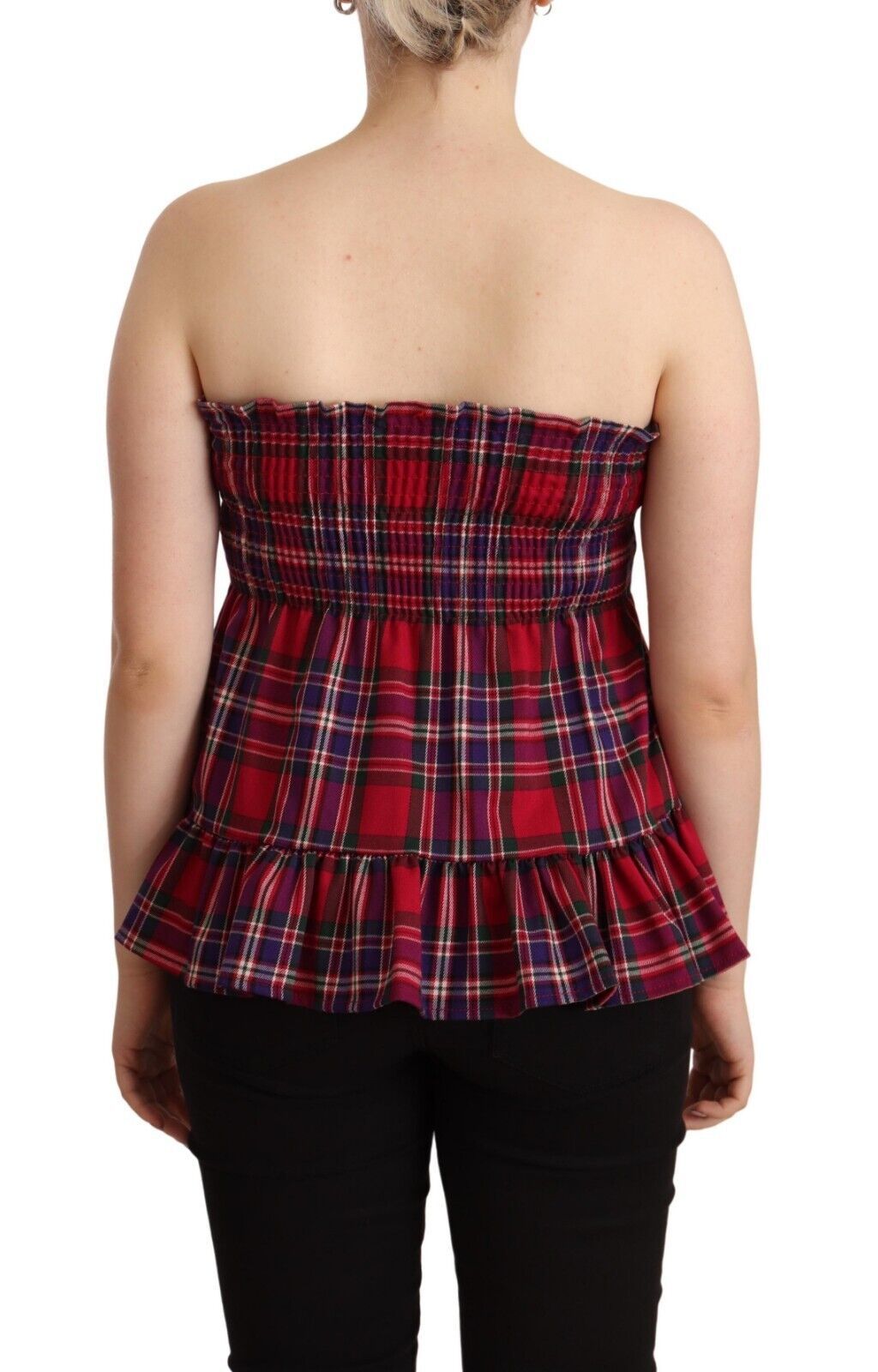 Ärmelloses Tanktop mit mehrfarbigem Karomuster