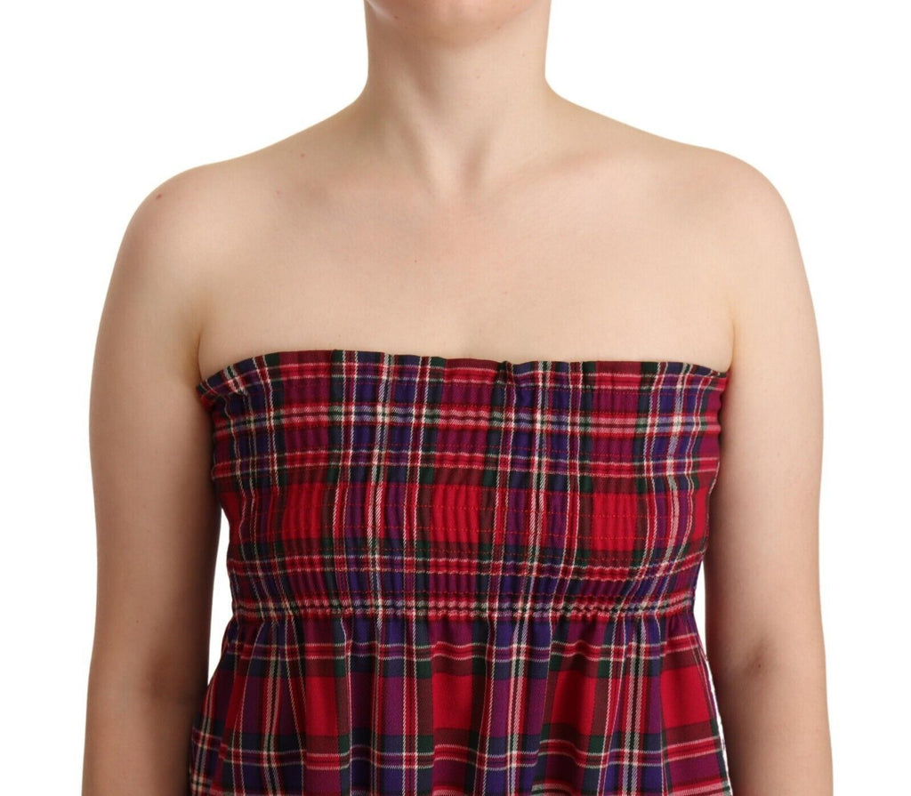 Ärmelloses Tanktop mit mehrfarbigem Karomuster