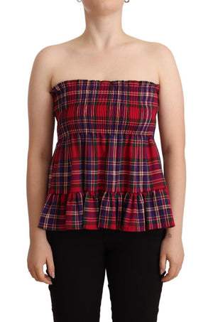Ärmelloses Tanktop mit mehrfarbigem Karomuster
