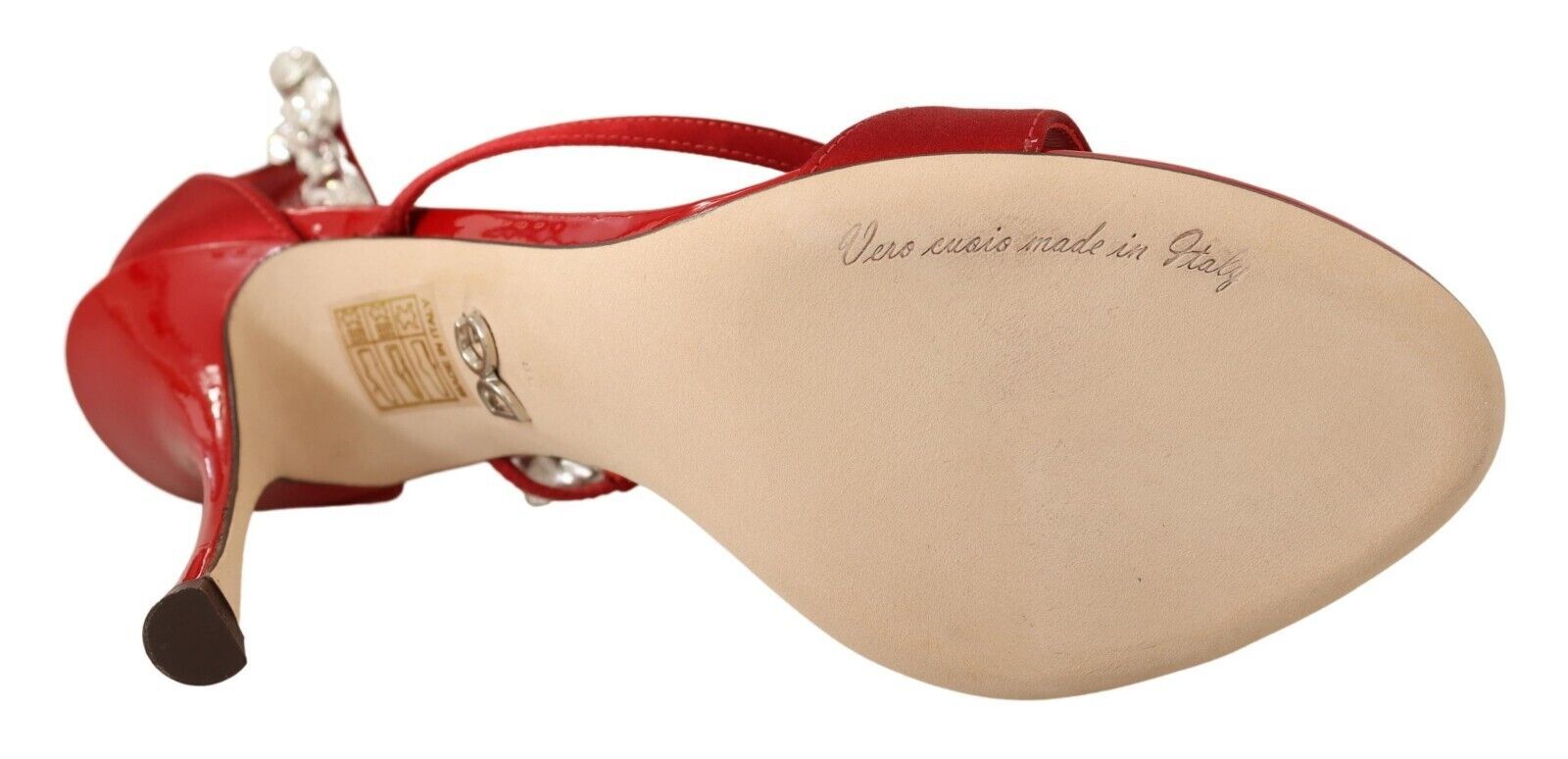 Rote Satin Kristalle Sandalen Keira Heels Schuhe