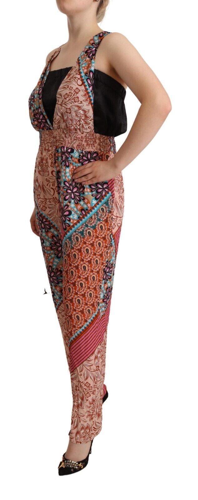 Mehrfarbiges Damen-Jumpsuitkleid aus Viskose mit Blumendruck