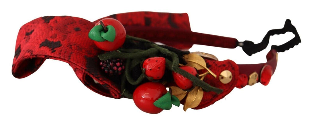 Rote Tiara Beere Obst Kristall Schleife Haar Diadem Stirnband