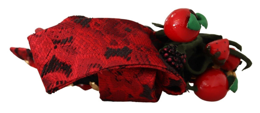 Rote Tiara Beere Obst Kristall Schleife Haar Diadem Stirnband