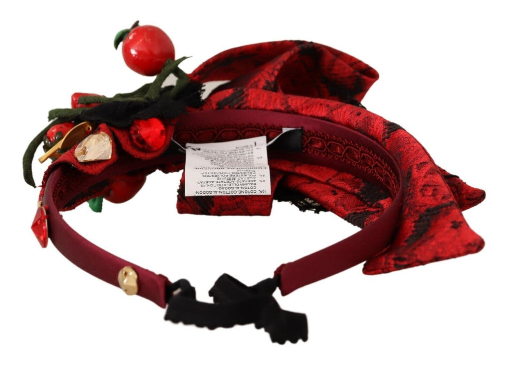 Rote Tiara Beere Obst Kristall Schleife Haar Diadem Stirnband