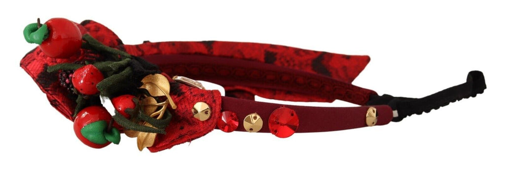 Rote Tiara Beere Obst Kristall Schleife Haar Diadem Stirnband