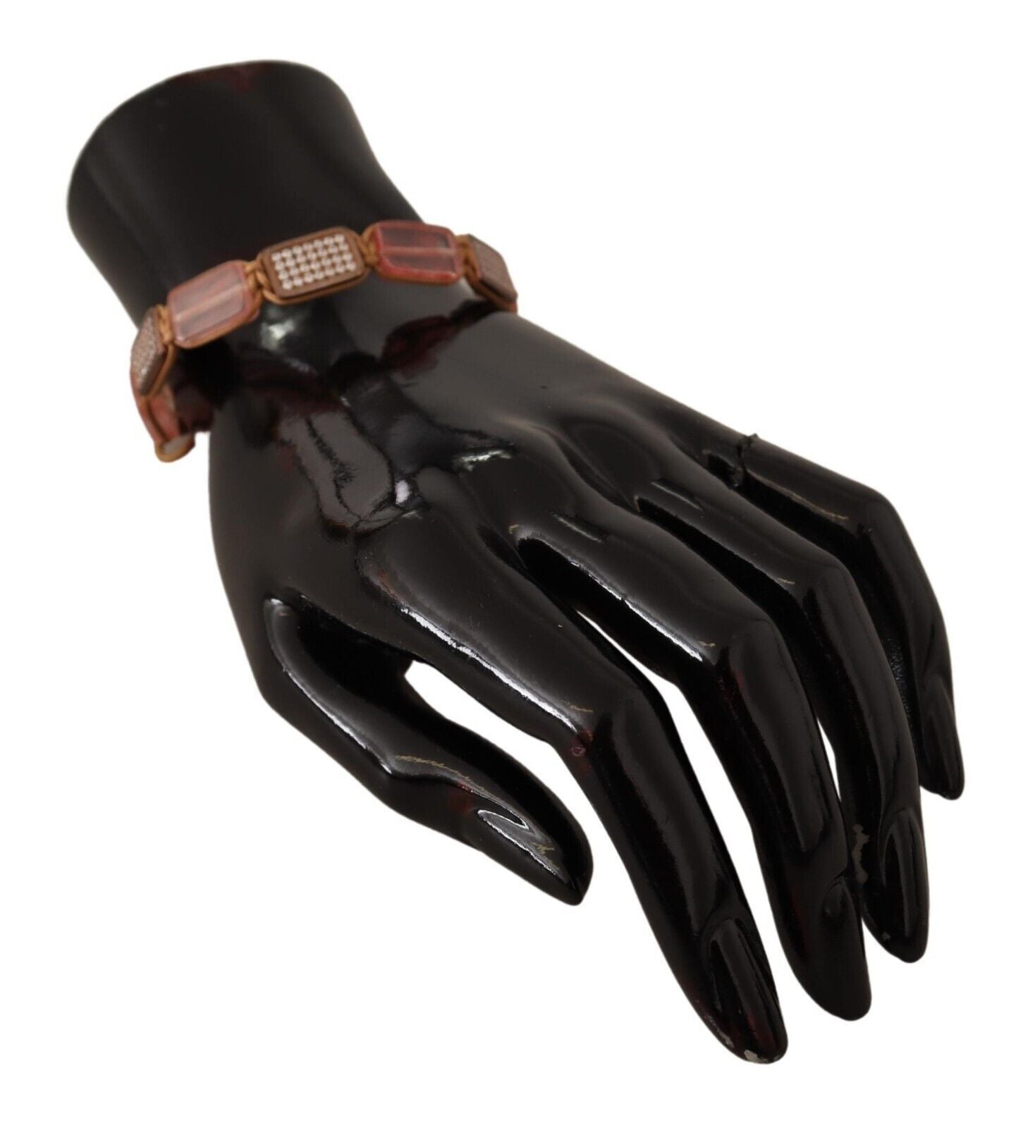Verstellbares Armband mit mehrfarbigem Kristall-Logo