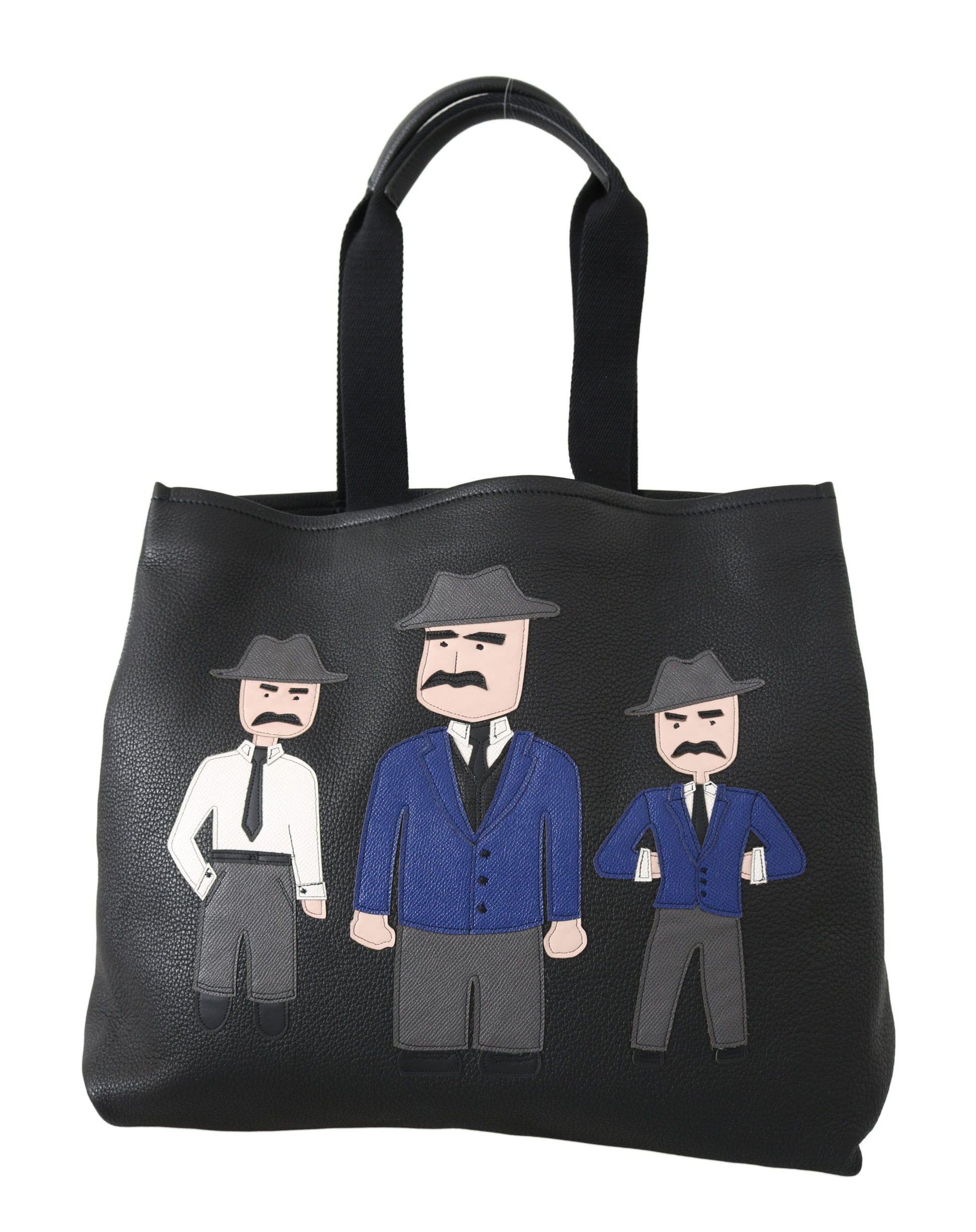 Schwarze Leder-Tragetasche für Reisen, Einkaufen und Fitnessstudio #DGFAMILY