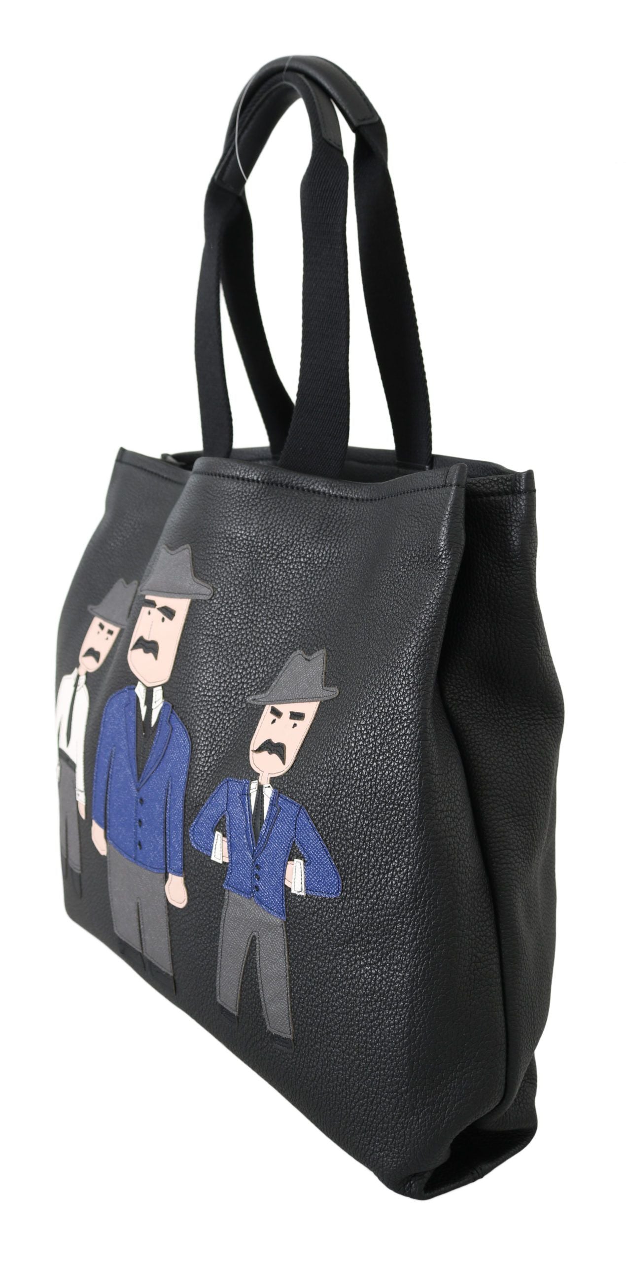 Schwarze Leder-Tragetasche für Reisen, Einkaufen und Fitnessstudio #DGFAMILY