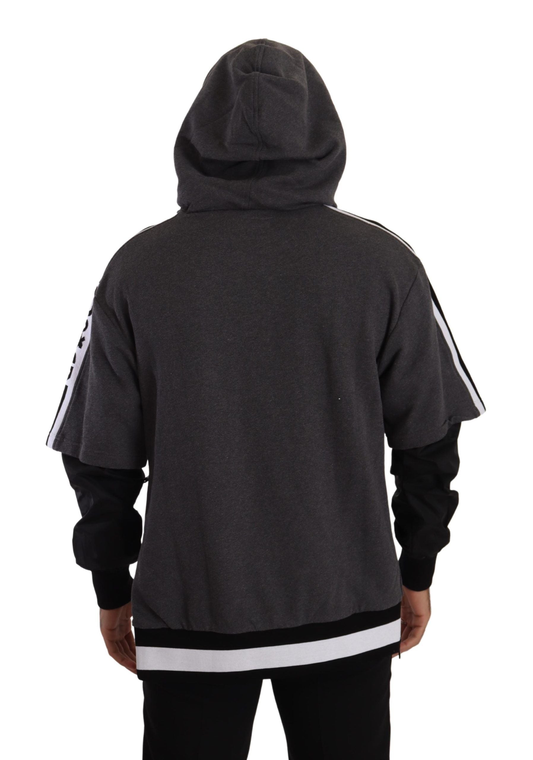 Gray Black Cotton Hooded #DGMILLENNIALS Sweater