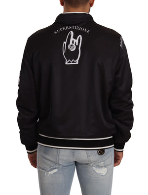 Black Logo Zipper Superstizione Sweater