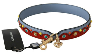 Blauer und roter Schultergurt aus Leder, blaues Handtaschen-Accessoire