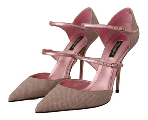 Pinke Mary-Jane-Sandalen mit Glitzer
