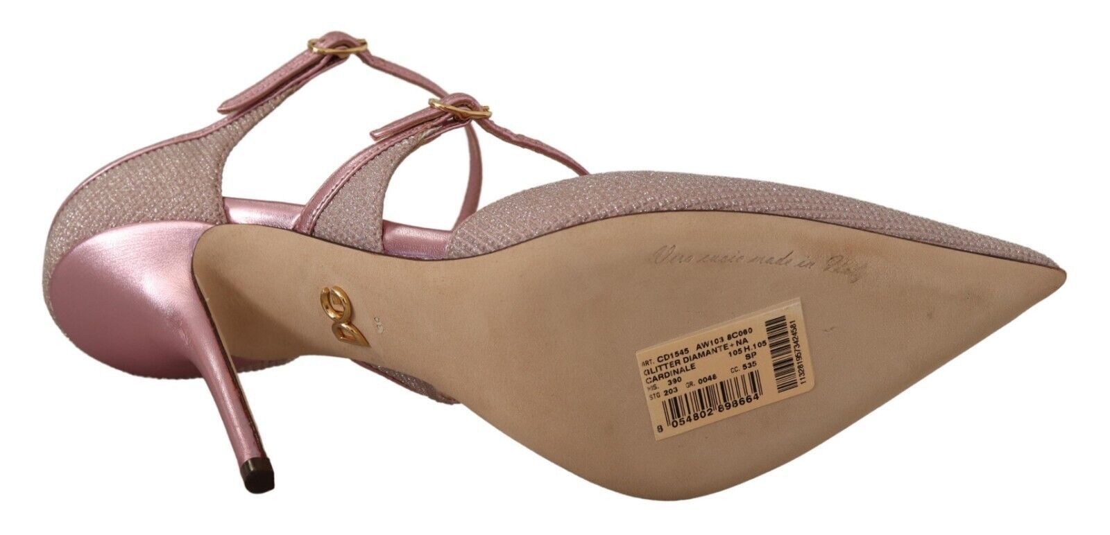 Pinke Mary-Jane-Sandalen mit Glitzer