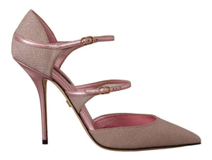 Pinke Mary-Jane-Sandalen mit Glitzer