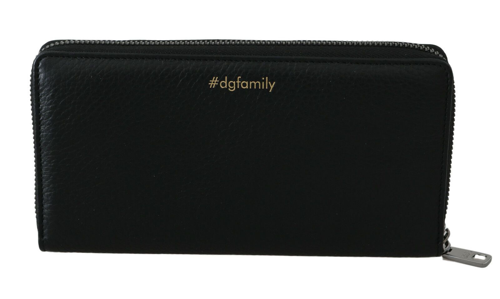 Schwarz-blaues Leder #DGFAMILY Continental-Geldbörse mit Reißverschluss