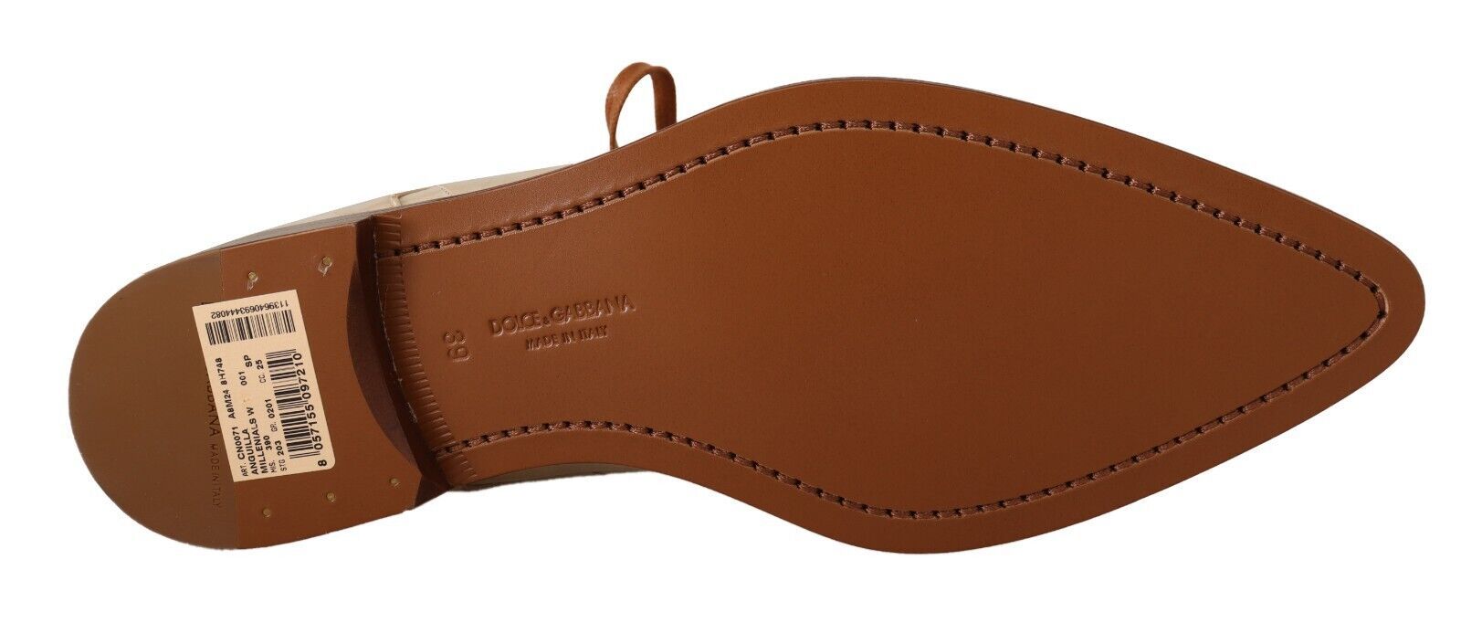 Weiße, formelle flache Schnürschuhe aus Aalleder