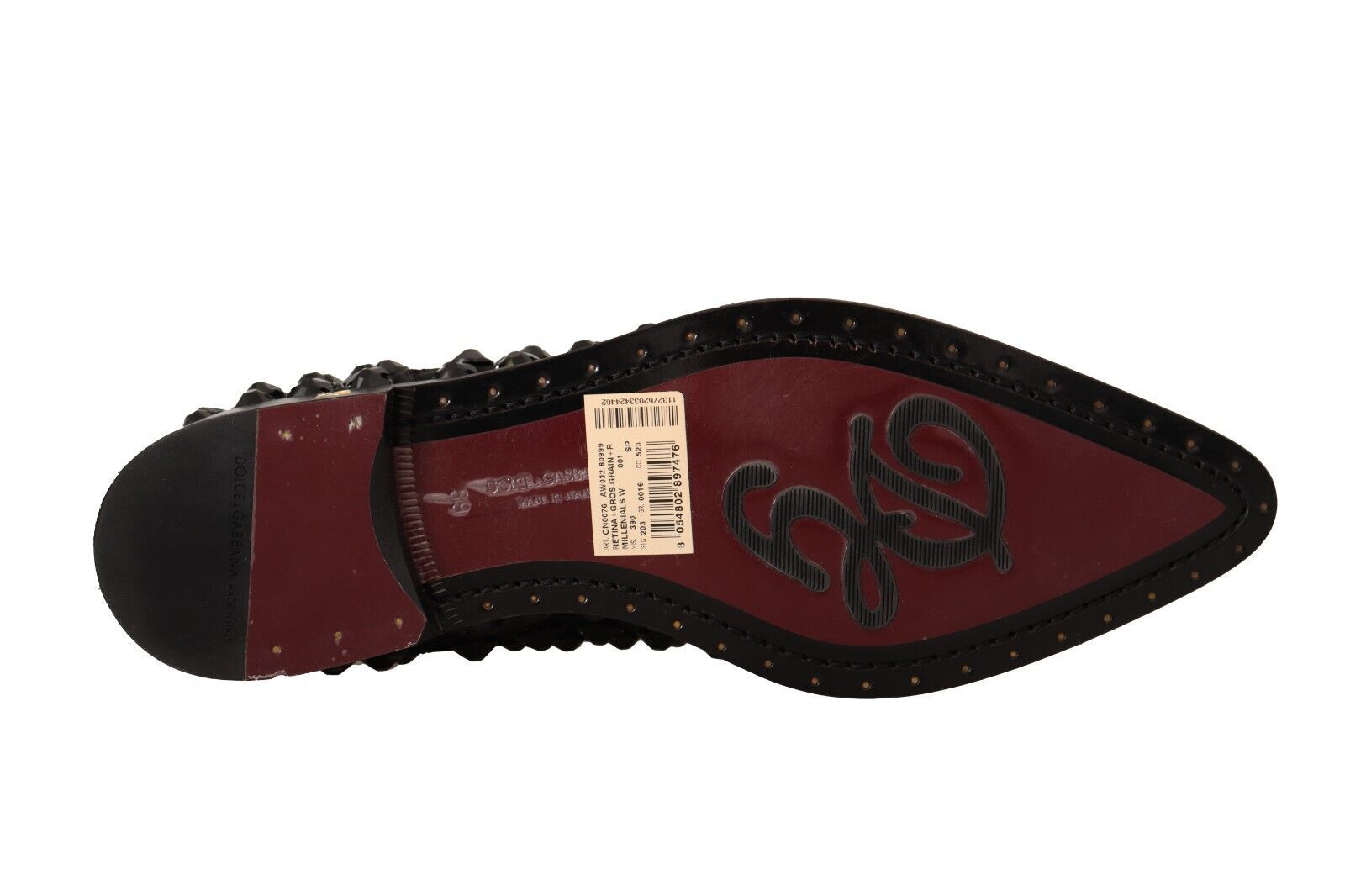 Schwarze, formelle flache Schnürschuhe mit Nieten