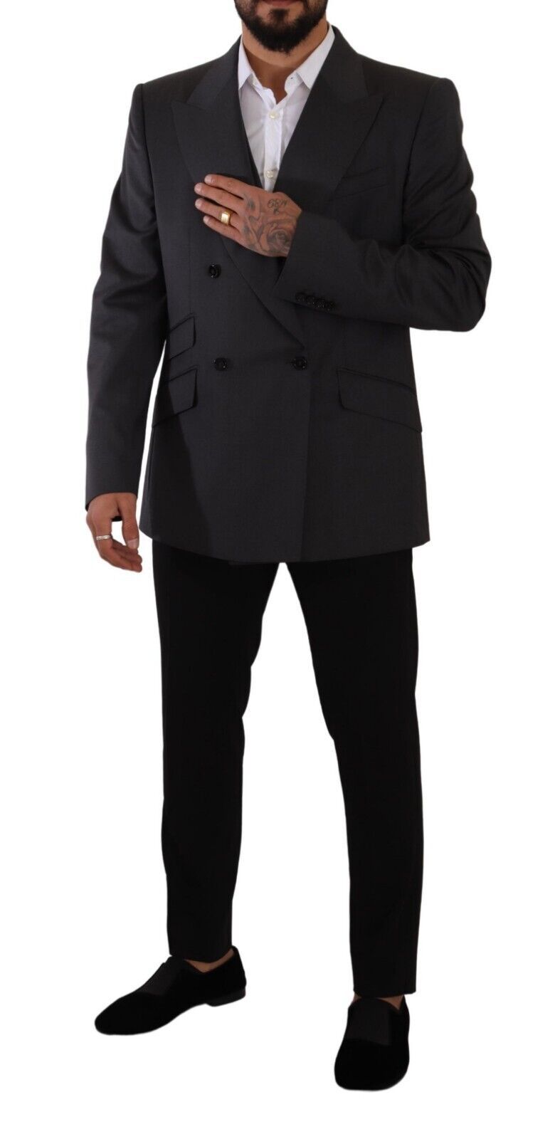 Grauer zweireihiger 2-teiliger SICILIA Blazer