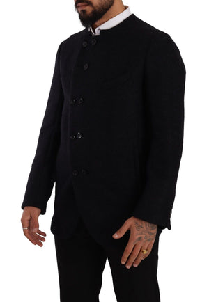Graue Alpaka Button Down Herren Manteljacke