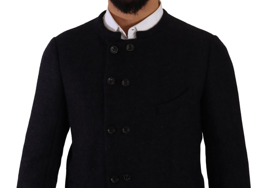 Graue Alpaka Button Down Herren Manteljacke