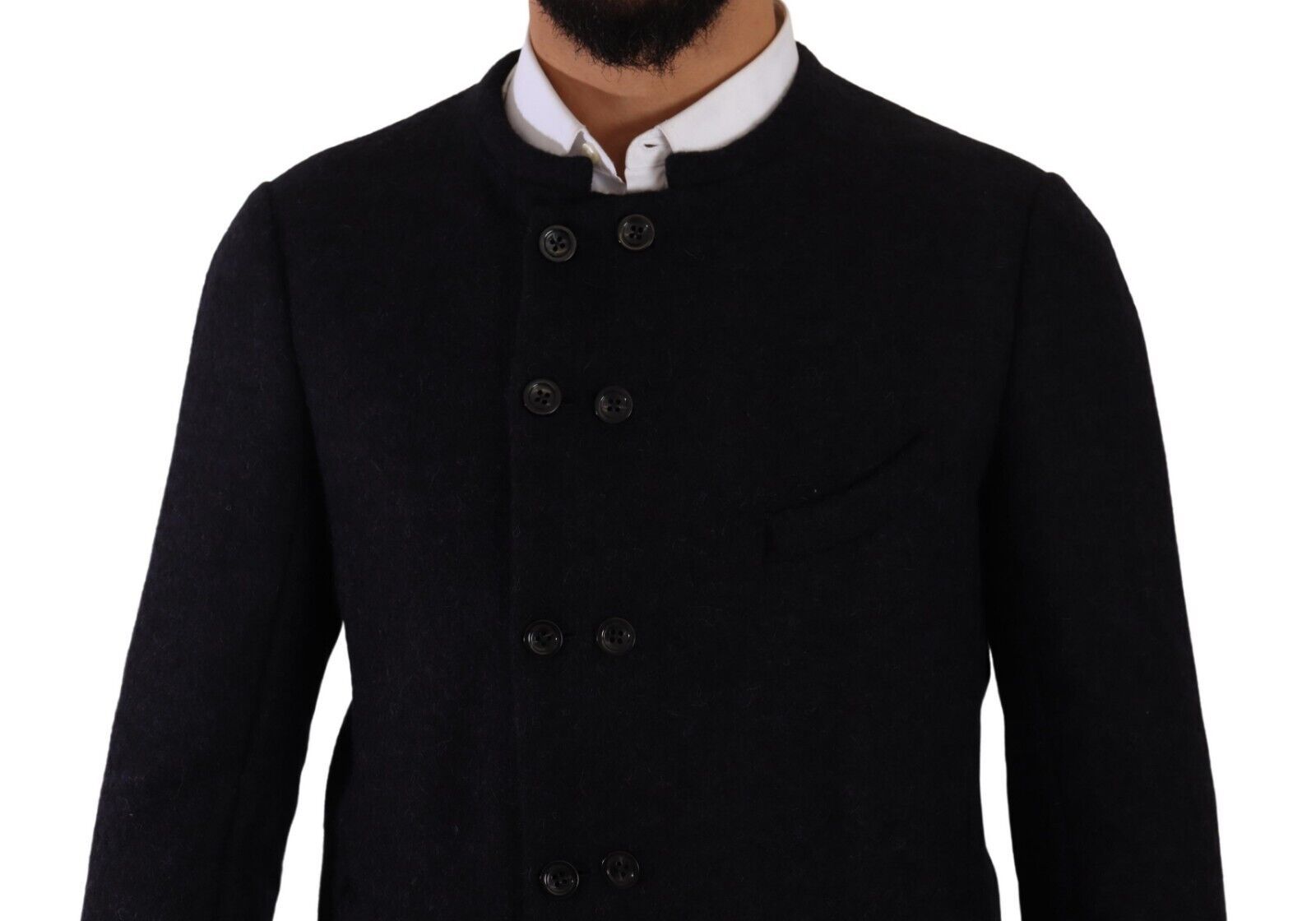 Graue Alpaka Button Down Herren Manteljacke