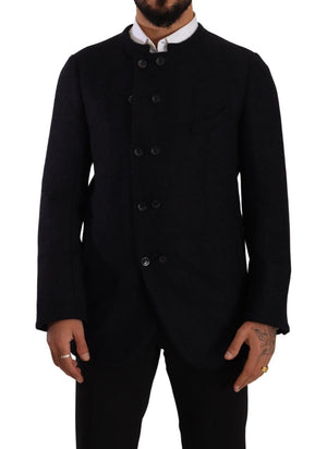 Graue Alpaka Button Down Herren Manteljacke