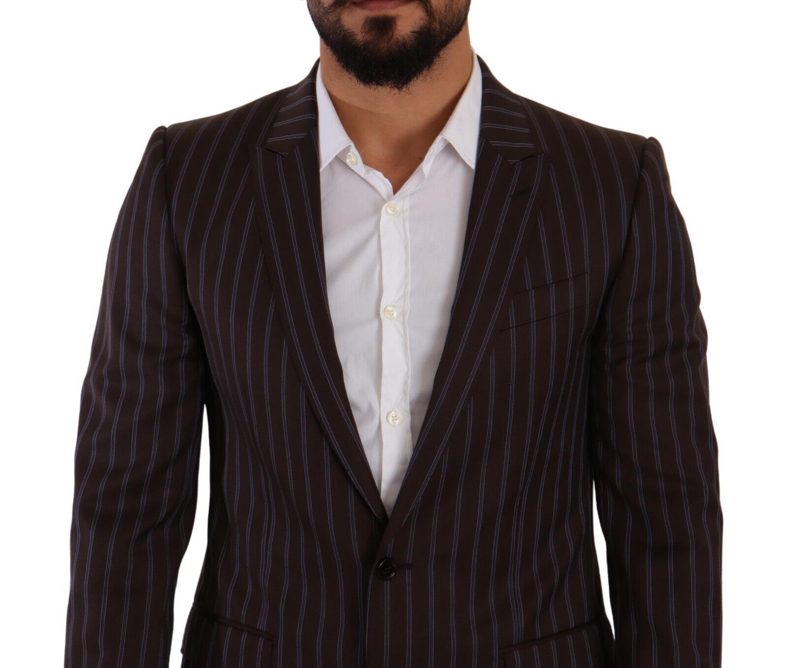 Bordeauxroter MARTINI gestreifter Slim Fit 2-teiliger Anzug
