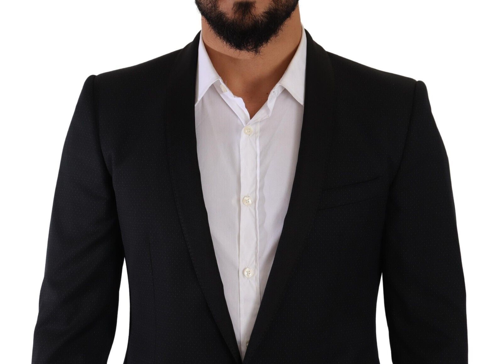 Schwarzer Fantasy GOLD Slim Fit Wollanzug, 2-teilig
