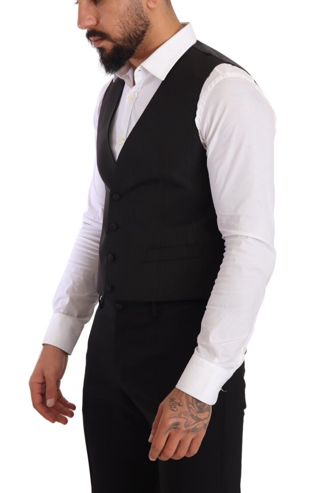 Graue Weste aus Seide im Slim Fit