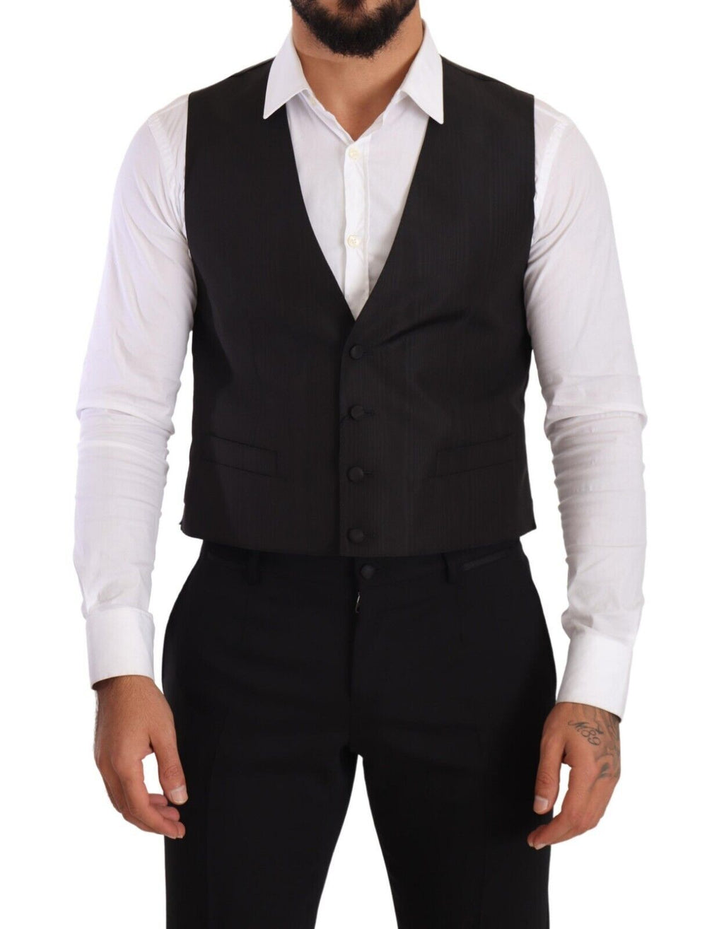 Graue Weste aus Seide im Slim Fit