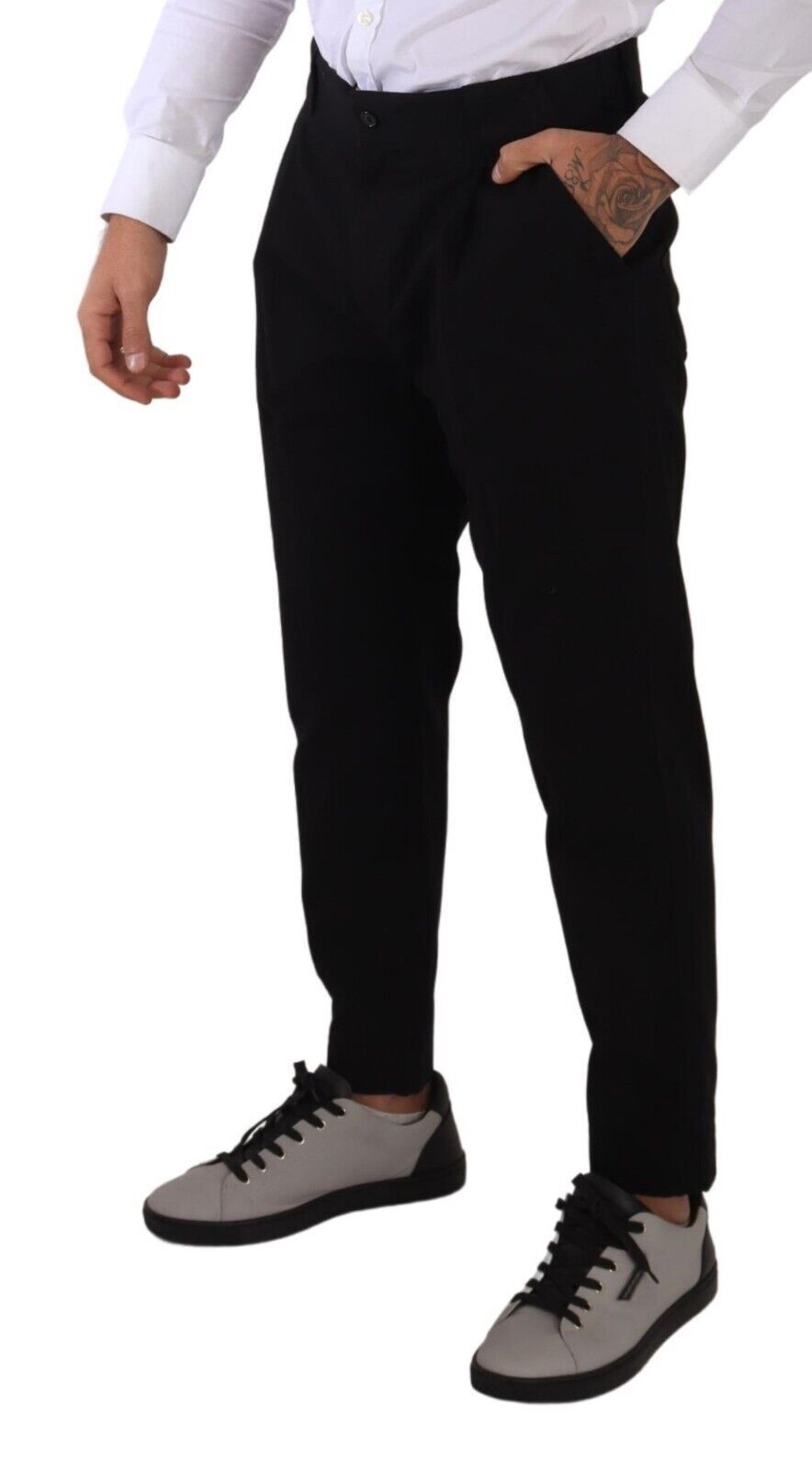 Schwarze Chinohose aus Baumwollstretch