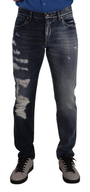 Blaue Jeanshose aus Baumwolle im Regular-Fit