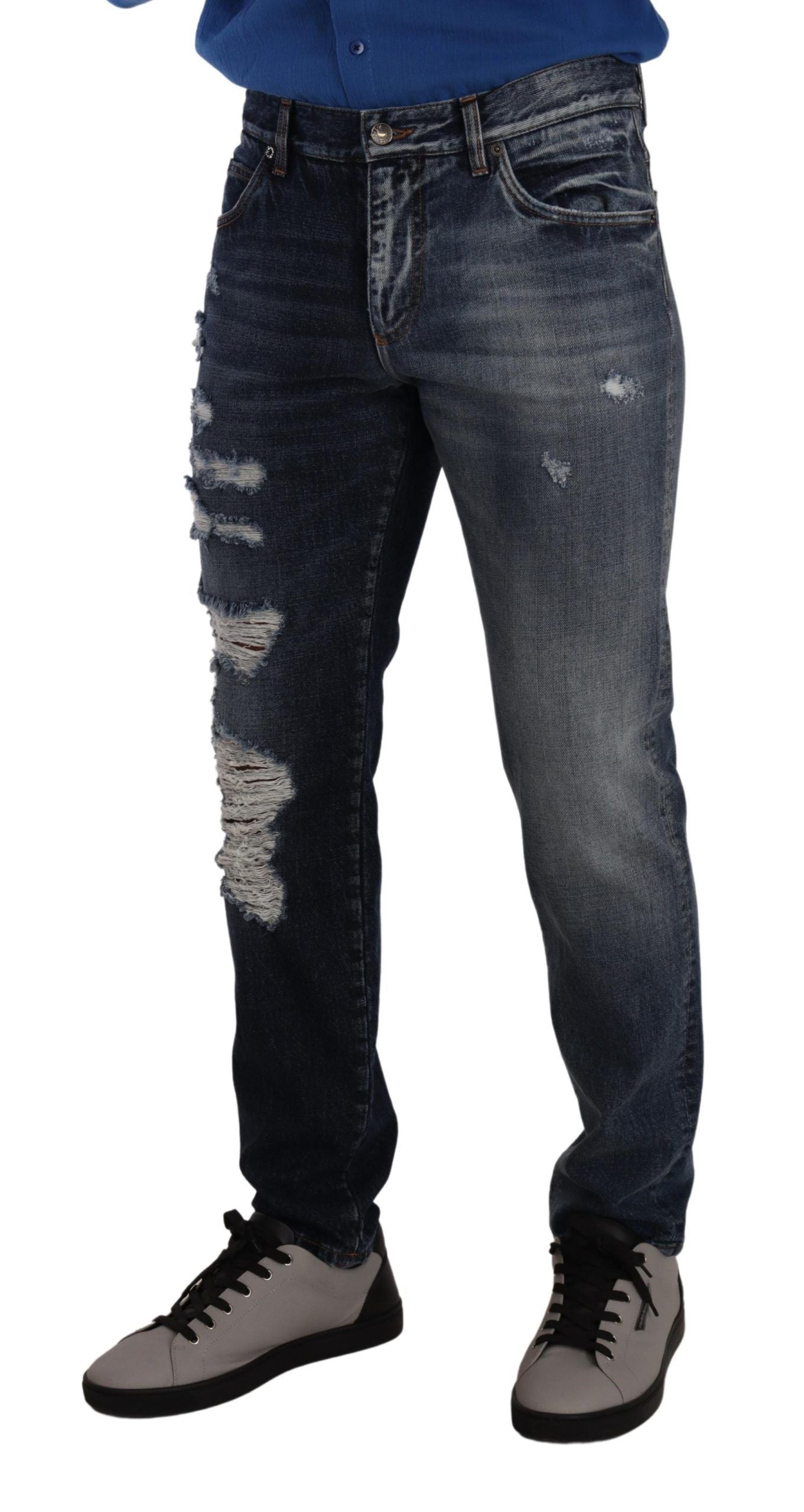 Blaue Jeanshose aus Baumwolle im Regular-Fit