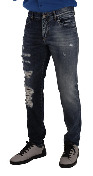 Blaue Jeanshose aus Baumwolle im Regular-Fit