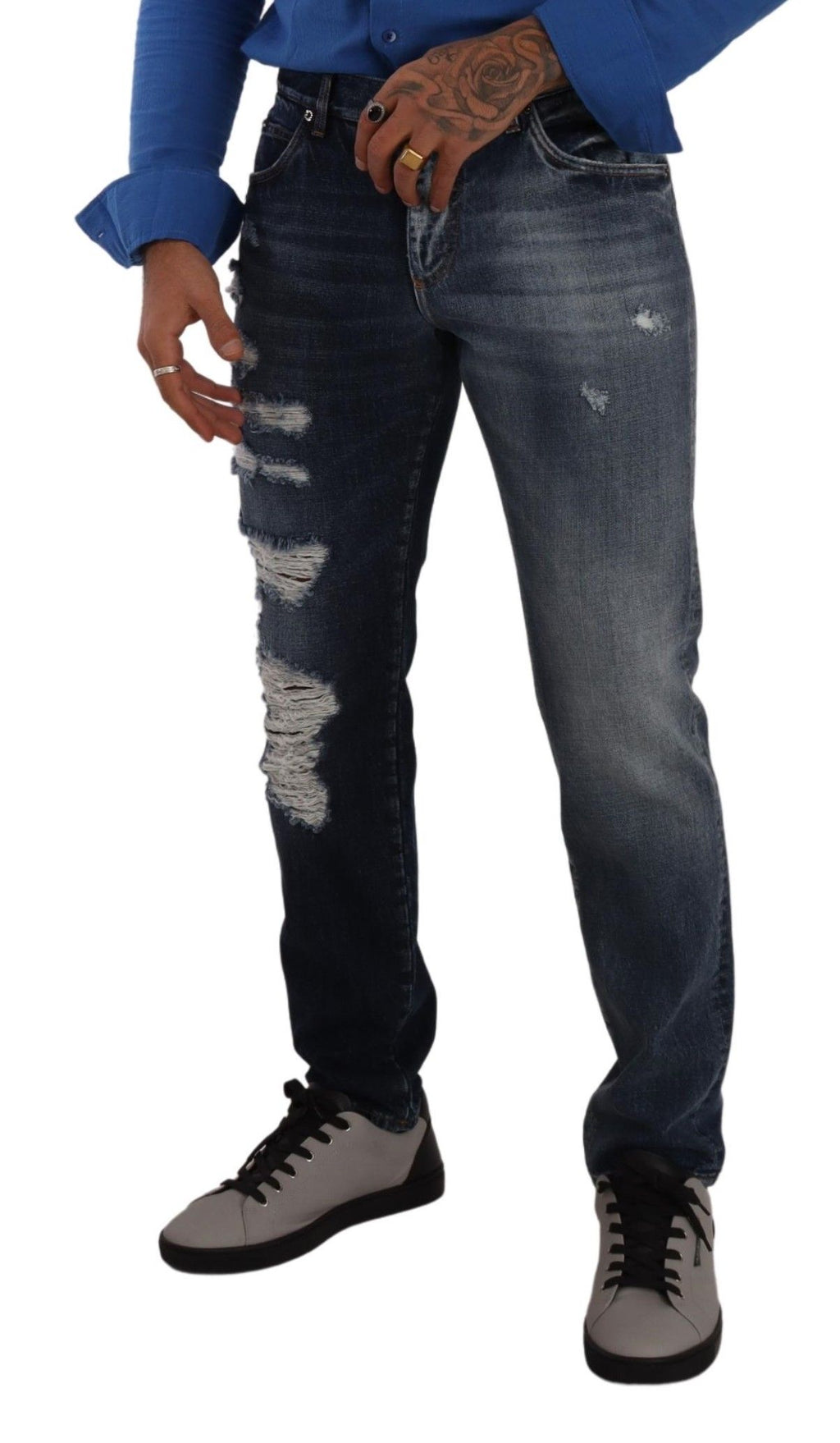 Blaue Jeanshose aus Baumwolle im Regular-Fit