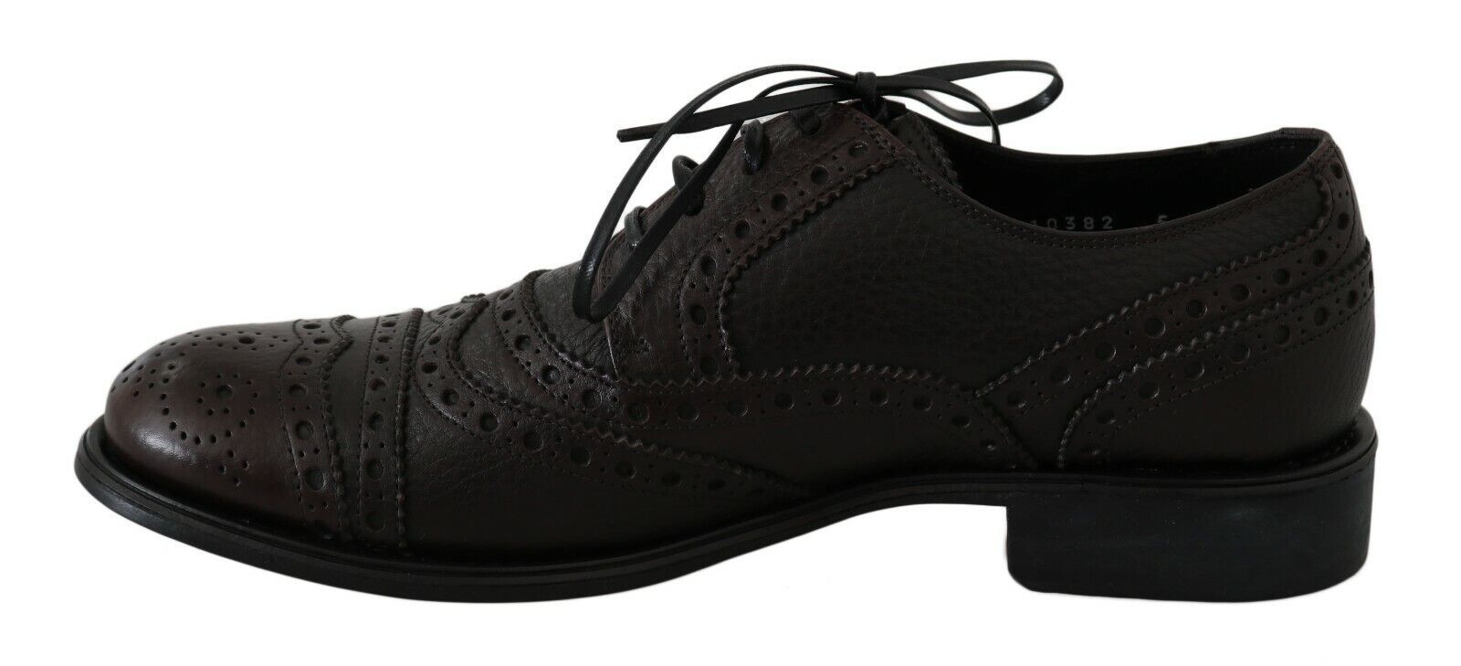 Braune Derby-Schuhe aus Leder mit Flügelkappe