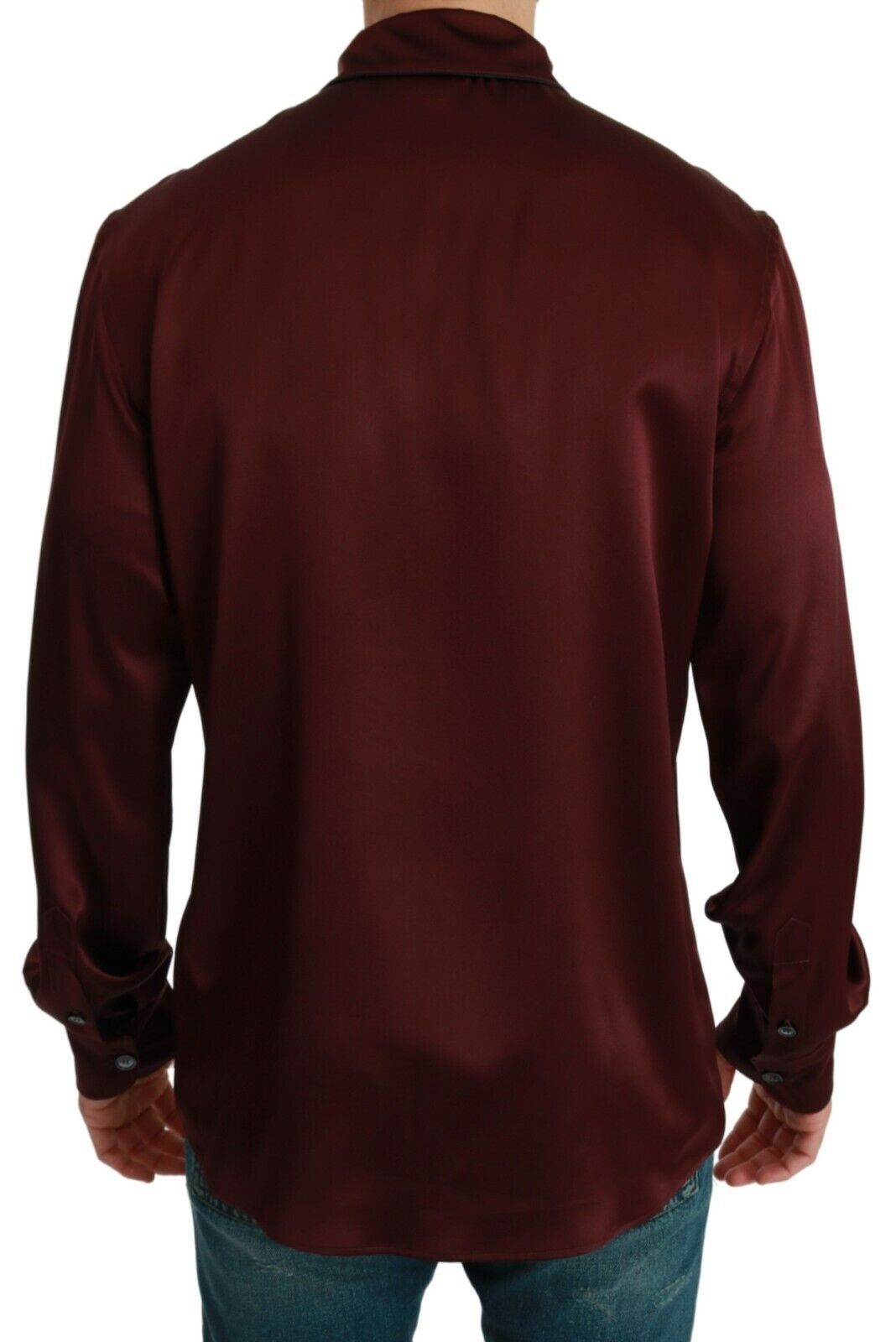 Bordeaux Silk Pajama Casual Shirt